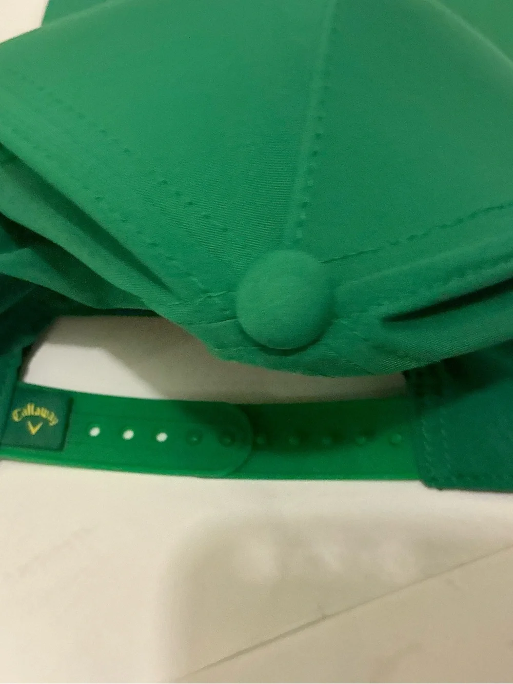 NWOT Callaway Green Golf Cap with Yellow Script and Rope Trim